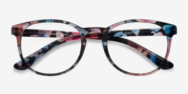 Little Muse Blue Floral PlasticEyeglass Frames from EyeBuyDirect, Closed View