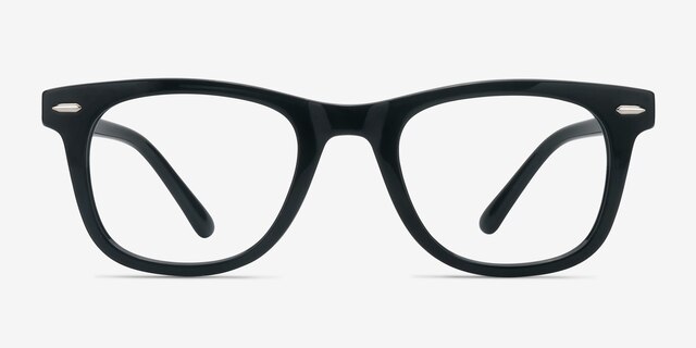 Flurries Black PlasticEyeglass Frames from EyeBuyDirect, Front View
