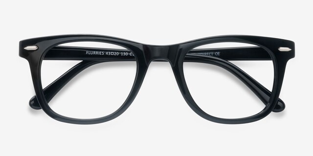Flurries Black PlasticEyeglass Frames from EyeBuyDirect, Closed View