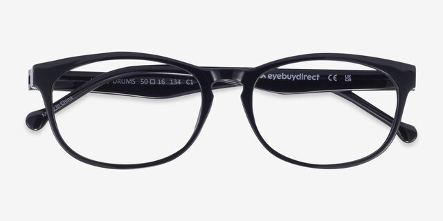Little Drums Black PlasticEyeglass Frames from EyeBuyDirect, Closed View