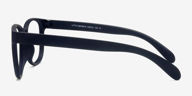 Little Warren Matte Navy PlasticEyeglass Frames from EyeBuyDirect, Side View