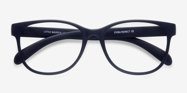 Little Warren Matte Navy PlasticEyeglass Frames from EyeBuyDirect, Closed View