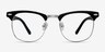 Little Coexist Black Plastic-metalEyeglass Frames from EyeBuyDirect, Front View