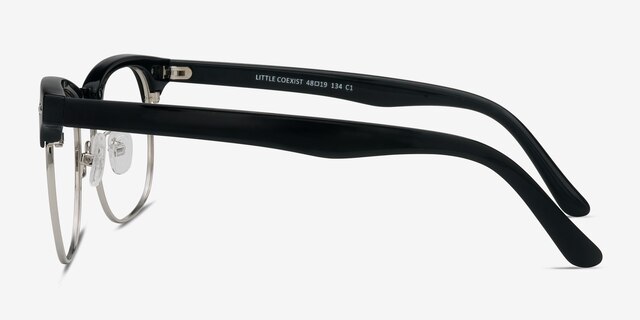 Little Coexist Black Plastic-metalEyeglass Frames from EyeBuyDirect, Side View