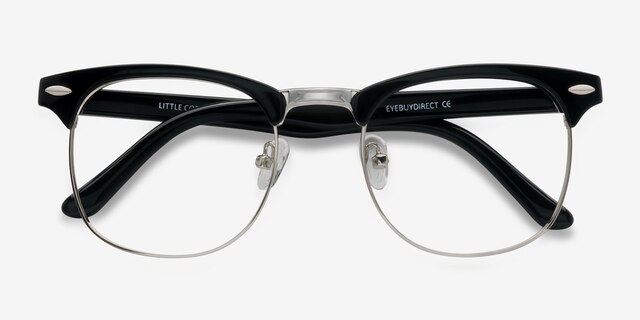Little Coexist Black Plastic-metalEyeglass Frames from EyeBuyDirect, Closed View