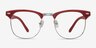 Little Coexist Red MetalEyeglass Frames from EyeBuyDirect, Front View