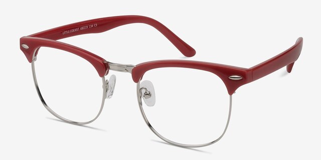 Little Coexist Red MetalEyeglass Frames from EyeBuyDirect, Angle View