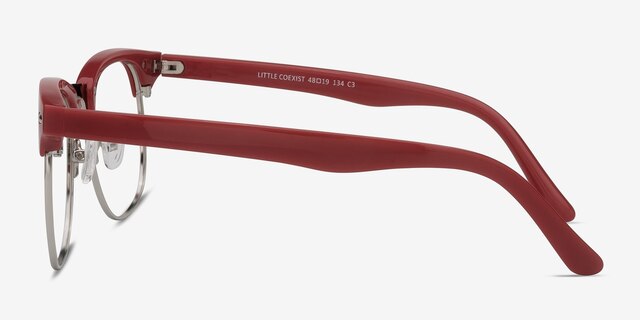 Little Coexist Red MetalEyeglass Frames from EyeBuyDirect, Side View