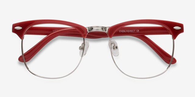 Little Coexist Red MetalEyeglass Frames from EyeBuyDirect, Closed View