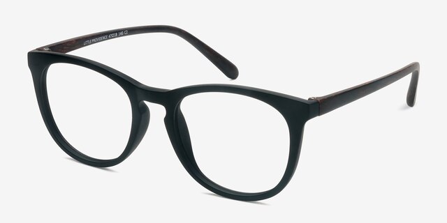 Little Providence Matte Black PlasticEyeglass Frames from EyeBuyDirect, Angle View