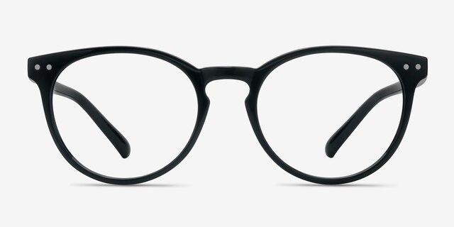 Little Morning Black PlasticEyeglass Frames from EyeBuyDirect, Front View