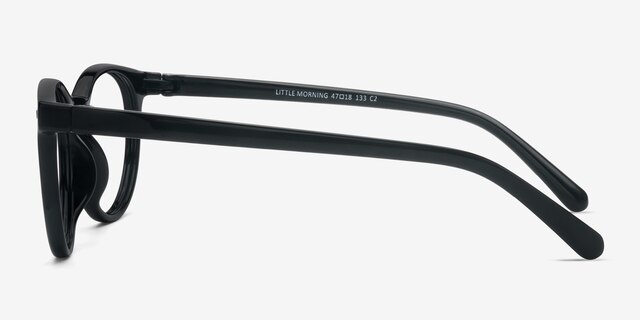 Little Morning Black PlasticEyeglass Frames from EyeBuyDirect, Side View