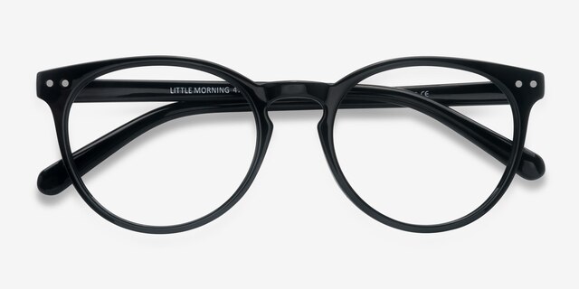 Little Morning Black PlasticEyeglass Frames from EyeBuyDirect, Closed View