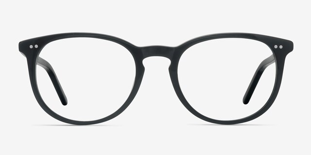 Aura Jet Black AcetateEyeglass Frames from EyeBuyDirect, Front View