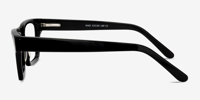 Mike Noir AcétateMontures de lunettes de vue d'EyeBuyDirect, Vue de Côté