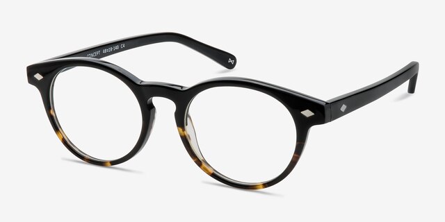 Concept Jet Amber AcetateEyeglass Frames from EyeBuyDirect, Angle View
