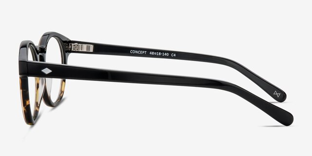 Concept Jet Amber AcetateEyeglass Frames from EyeBuyDirect, Side View