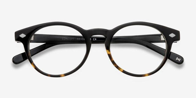 Concept Jet Amber AcetateEyeglass Frames from EyeBuyDirect, Closed View