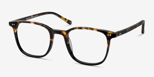 Sequence Amber Tortoise AcetateEyeglass Frames from EyeBuyDirect, Angle View
