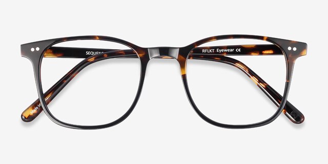 Sequence Amber Tortoise AcetateEyeglass Frames from EyeBuyDirect, Closed View
