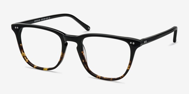 Exposure Jet Amber AcetateEyeglass Frames from EyeBuyDirect, Angle View