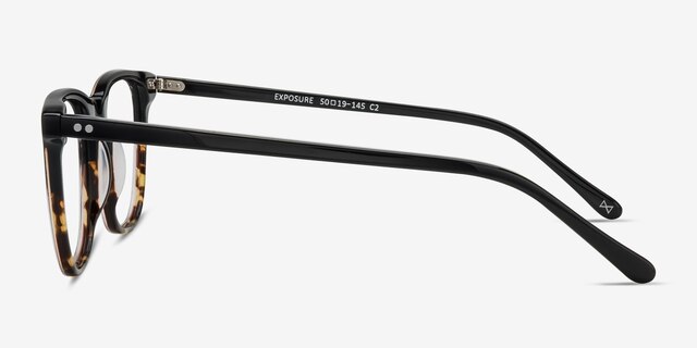 Exposure Jet Amber AcetateEyeglass Frames from EyeBuyDirect, Side View
