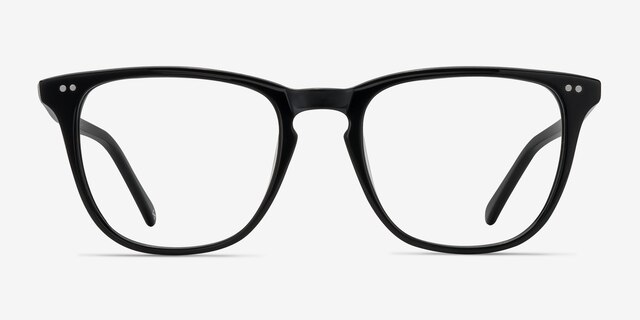 Exposure Jet Black AcétateMontures de lunettes de vue d'EyeBuyDirect, Vue de Face