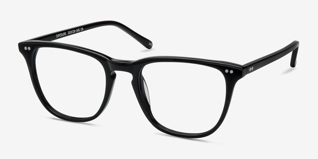 Exposure Jet Black AcétateMontures de lunettes de vue d'EyeBuyDirect, Vue d'Angle