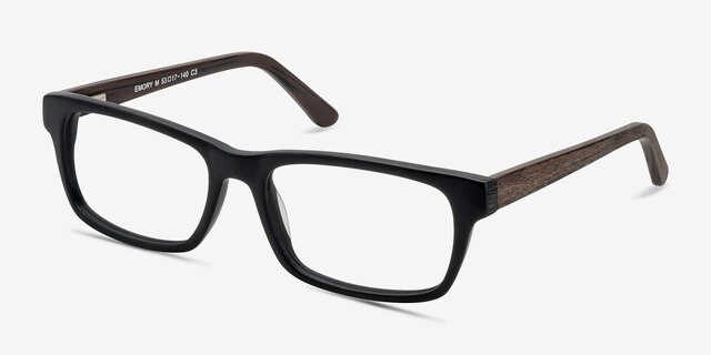 Emory Black Coffee AcetateEyeglass Frames from EyeBuyDirect, Angle View