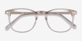 Shade Champagne Acetate Eyeglass Frames from EyeBuyDirect, Closed View