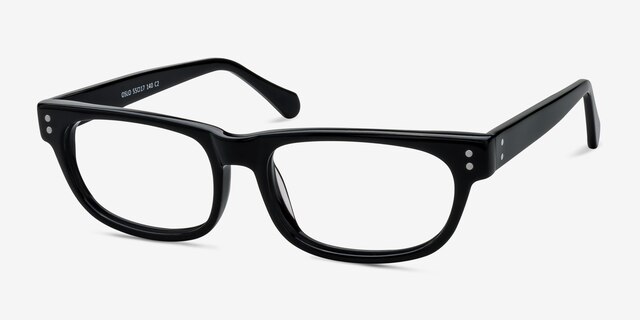 Oslo Black AcetateEyeglass Frames from EyeBuyDirect, Angle View