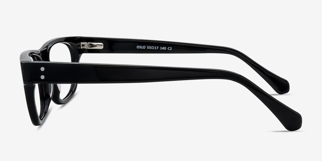 Oslo Black AcetateEyeglass Frames from EyeBuyDirect, Side View