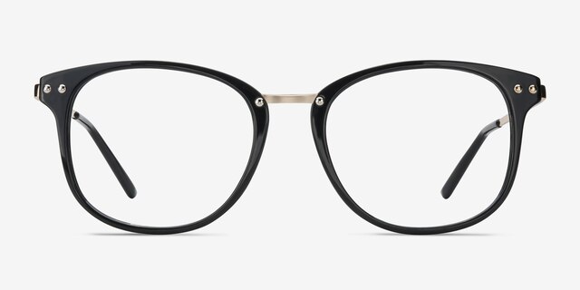 Cosmo Black Plastic-metalEyeglass Frames from EyeBuyDirect, Front View