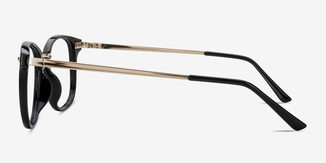 Cosmo Black Plastic-metalEyeglass Frames from EyeBuyDirect, Side View