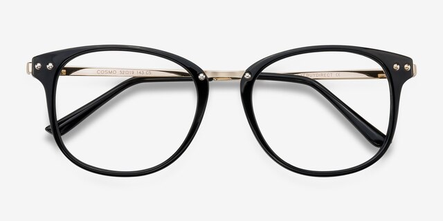 Cosmo Black Plastic-metalEyeglass Frames from EyeBuyDirect, Closed View