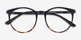 Portrait Black Tortoise Plastique Montures de lunettes de vue d'EyeBuyDirect, Vue Rapprochée