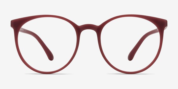 Portrait Matte Red Plastic Eyeglass Frames