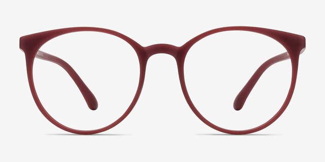 Portrait Matte Red PlasticEyeglass Frames from EyeBuyDirect, Front View