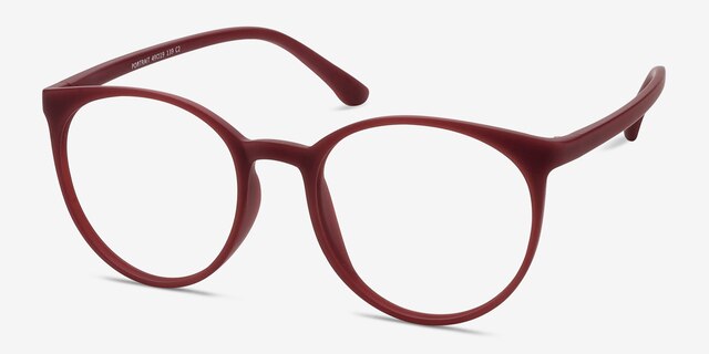 Portrait Matte Red PlasticEyeglass Frames from EyeBuyDirect, Angle View