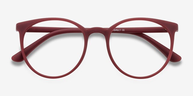 Portrait Matte Red PlasticEyeglass Frames from EyeBuyDirect, Closed View