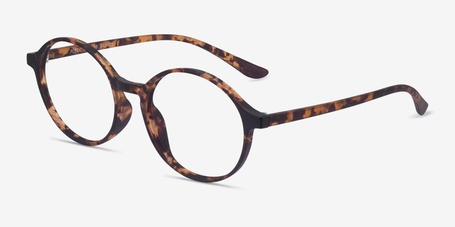 Poetic Matte Tortoise PlastiqueMontures de lunettes de vue d'EyeBuyDirect, Vue d'Angle