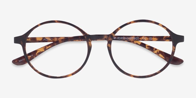 Poetic Matte Tortoise PlastiqueMontures de lunettes de vue d'EyeBuyDirect, Vue Rapprochée