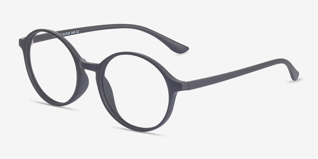 Poetic Matte Black PlastiqueMontures de lunettes de vue d'EyeBuyDirect, Vue d'Angle