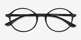 Poetic Matte Black Plastique Montures de lunettes de vue d'EyeBuyDirect, Vue Rapprochée
