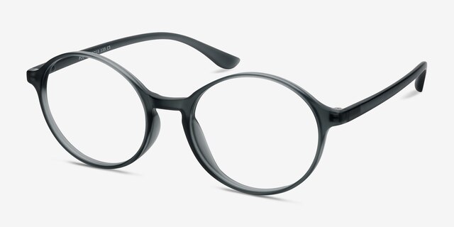Poetic Matte Gray PlasticEyeglass Frames from EyeBuyDirect, Angle View