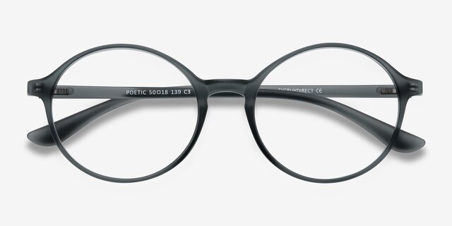 Poetic Matte Gray PlasticEyeglass Frames from EyeBuyDirect, Closed View