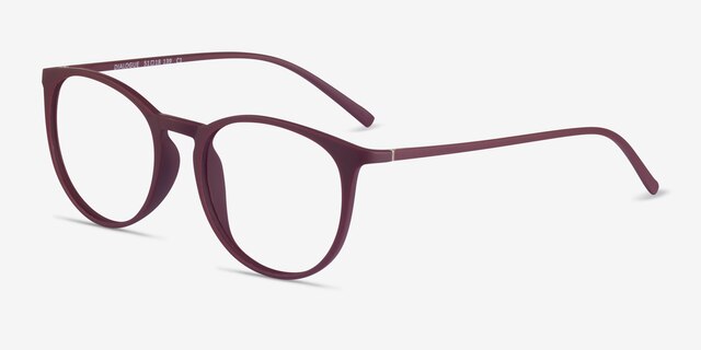 Dialogue Aubergine PlasticEyeglass Frames from EyeBuyDirect, Angle View