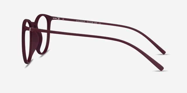 Dialogue Aubergine PlasticEyeglass Frames from EyeBuyDirect, Side View