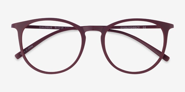 Dialogue Aubergine PlasticEyeglass Frames from EyeBuyDirect, Closed View
