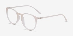 Dialogue Matte Clear Plastique Montures de lunettes de vue d'EyeBuyDirect, Vue d'Angle